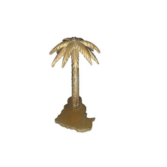Vintage Brass Palm Tree Paperweight Or Decor Accent - Picture 4 of 5